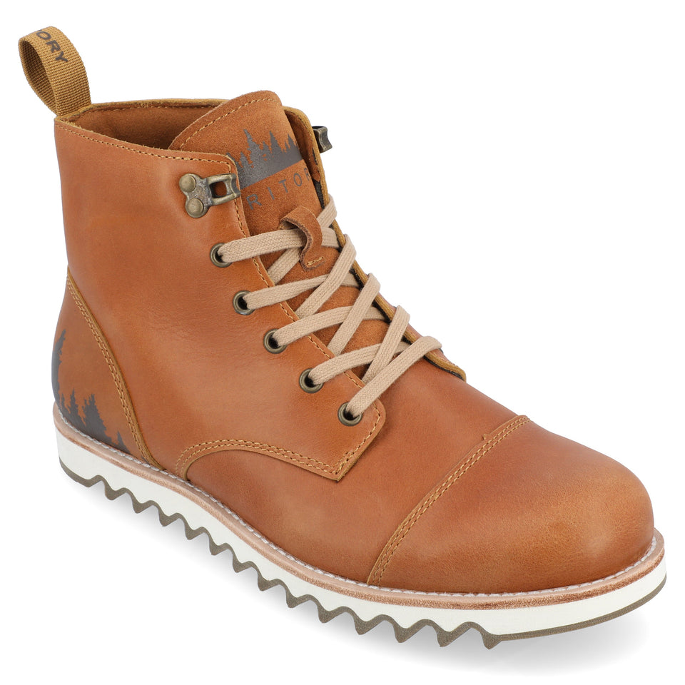 Territory Zion Water Resistant Wide Width Lace-Up Boot — US 13 — Size chestnut — Width Wide — Front View