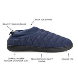 Vance Co. Fargo Clog  Slipper — Medium — Size blue — Width Regular — Detail View