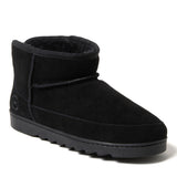 Dearfoams Women's Gretchen Genuine Suede Mini Bootie — US 6 — Size black — Width Regular — Front View