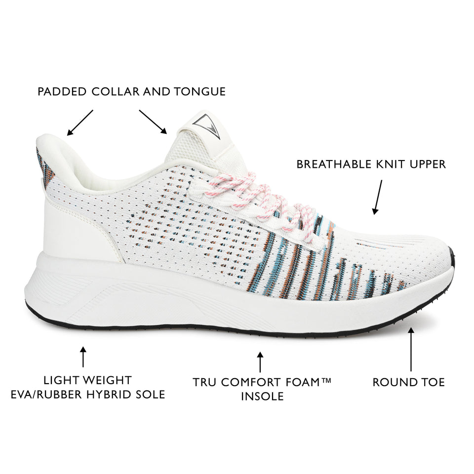 Vance Co. Brewer Knit Athleisure Sneaker — US 9.5 — Size white — Width Regular — Top View