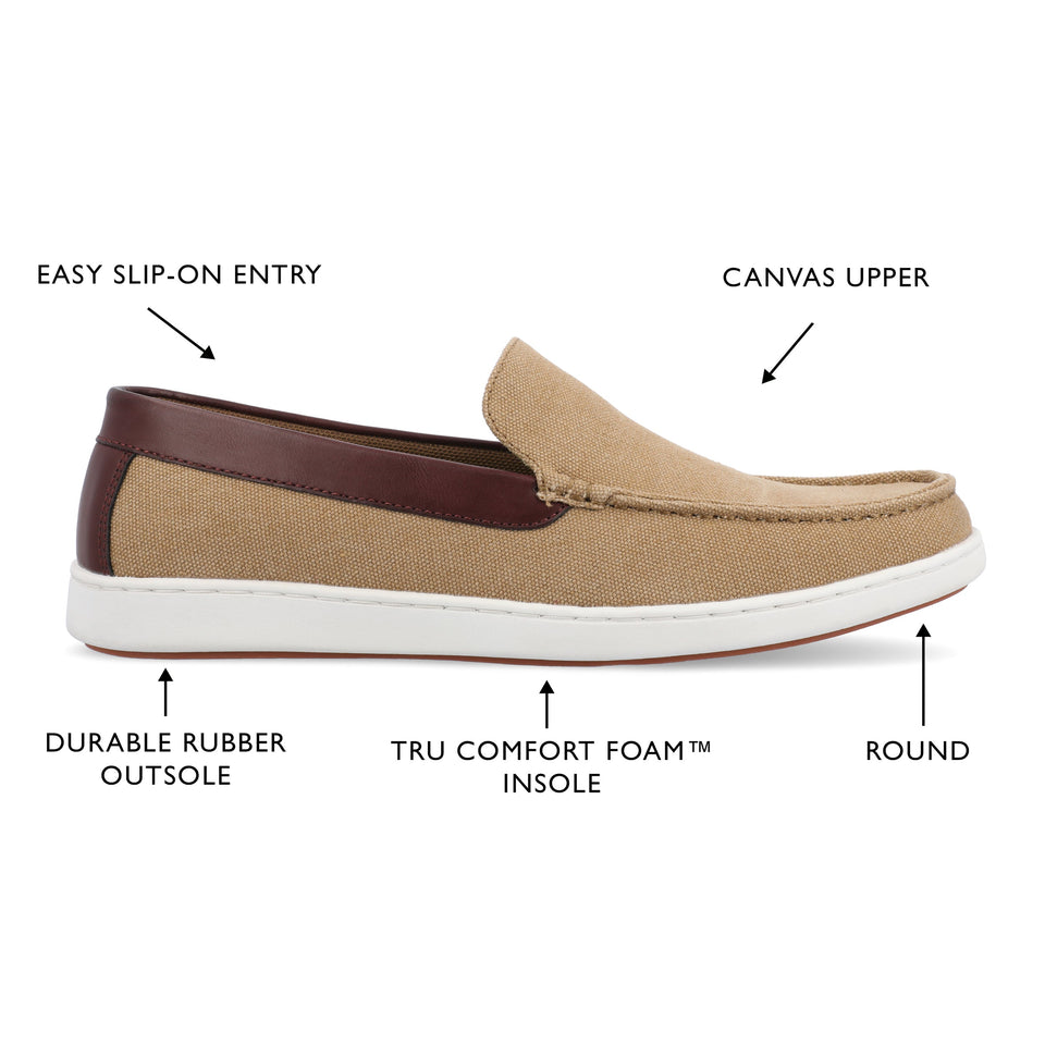 Vance Co. Corey Moc Toe Loafer — US 13 — Size tan — Width Regular — Detail View