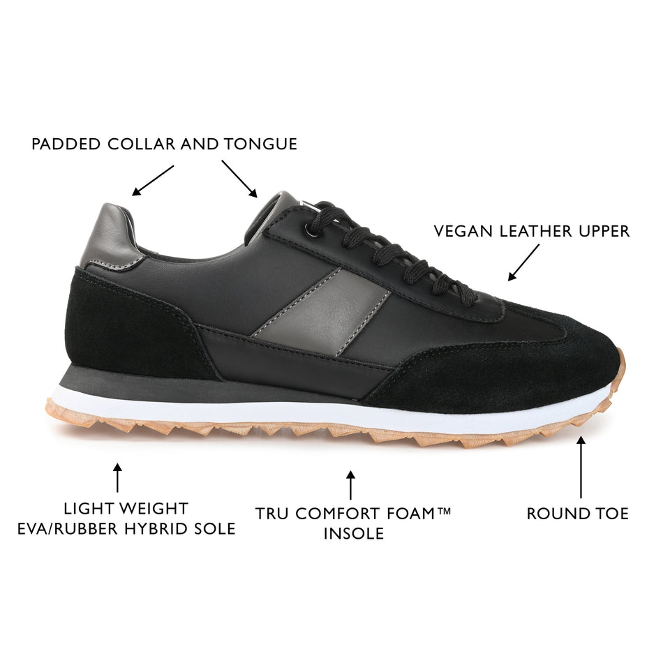 Vance Co. Ortega Casual Sneaker — US 8 — Size black — Width Regular — Top View