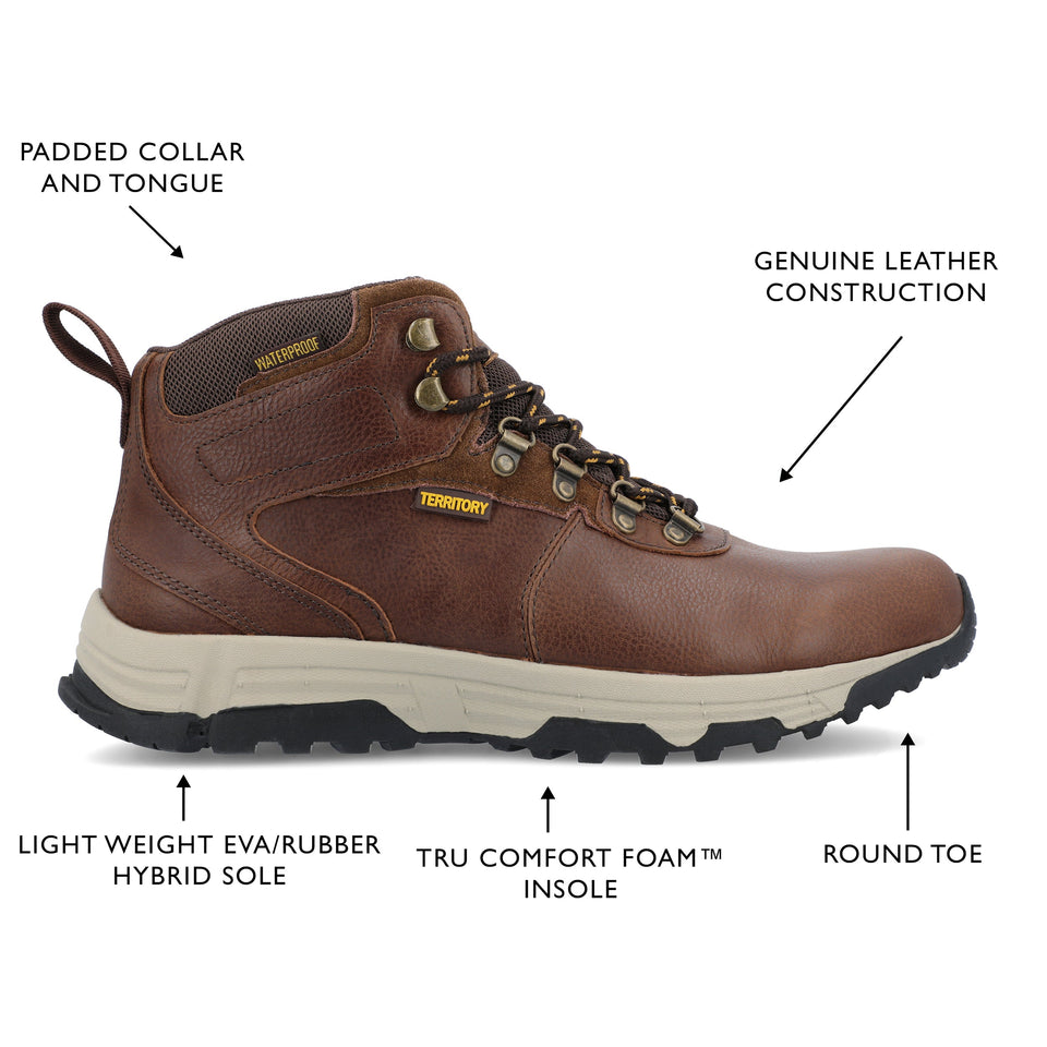 Territory Narrows Waterproof Hiking Boot — US 12 — Size brown — Width Regular — Detail View