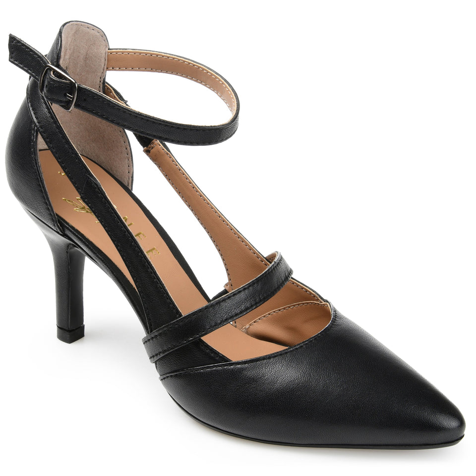 Journee Signature Women's Genuine Leather Vallerie Pump — US 9 — Size beige — Alternate View 8