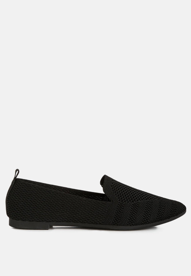 akili knit textile solid flats — US 10 — Size black — Front View