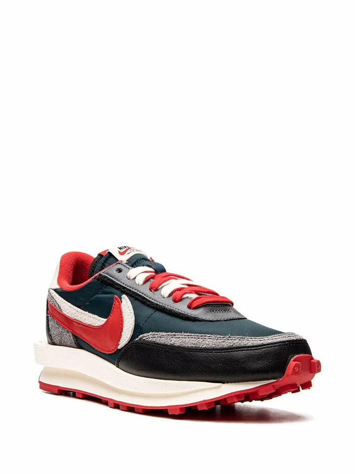 Nike X Undercover X Sacai X Ldwaffle Midnight Spruce University Red Sneakers