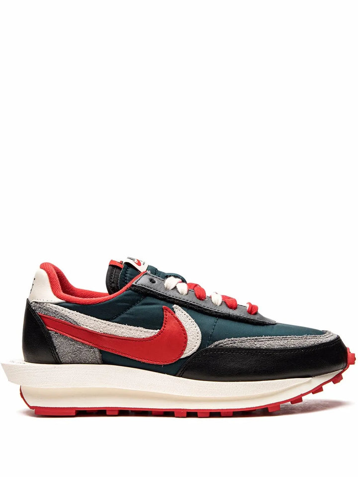 Nike X Undercover X Sacai X Ldwaffle Midnight Spruce University Red Sneakers