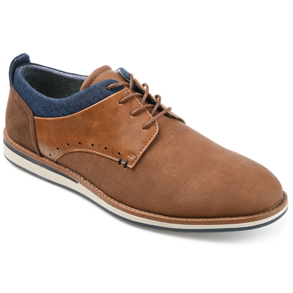 Vance Co. Latrell Embossed Casual Dress Shoe — US 11.5 — Size brown — Width Regular — Front View