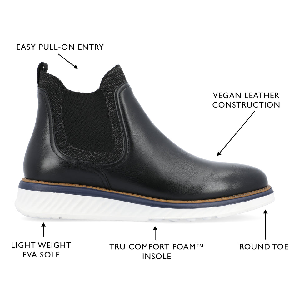 Vance Co. Hartwell Pull-on Chelsea Boot — US 11 — Size black — Width Regular — Detail View