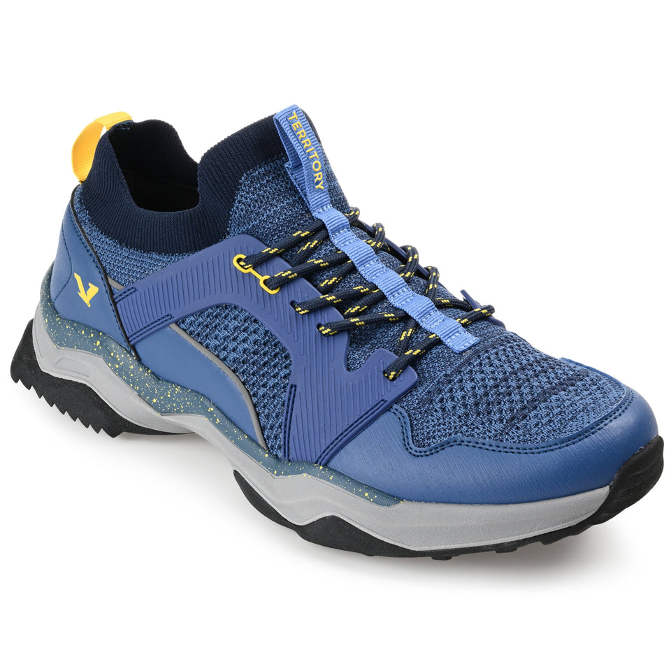 Territory Yosemite Waterproof Knit Trail Sneaker — US 11 — Size blue — Width Regular — Front View