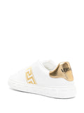 Versace Greca-Embroidered Leather