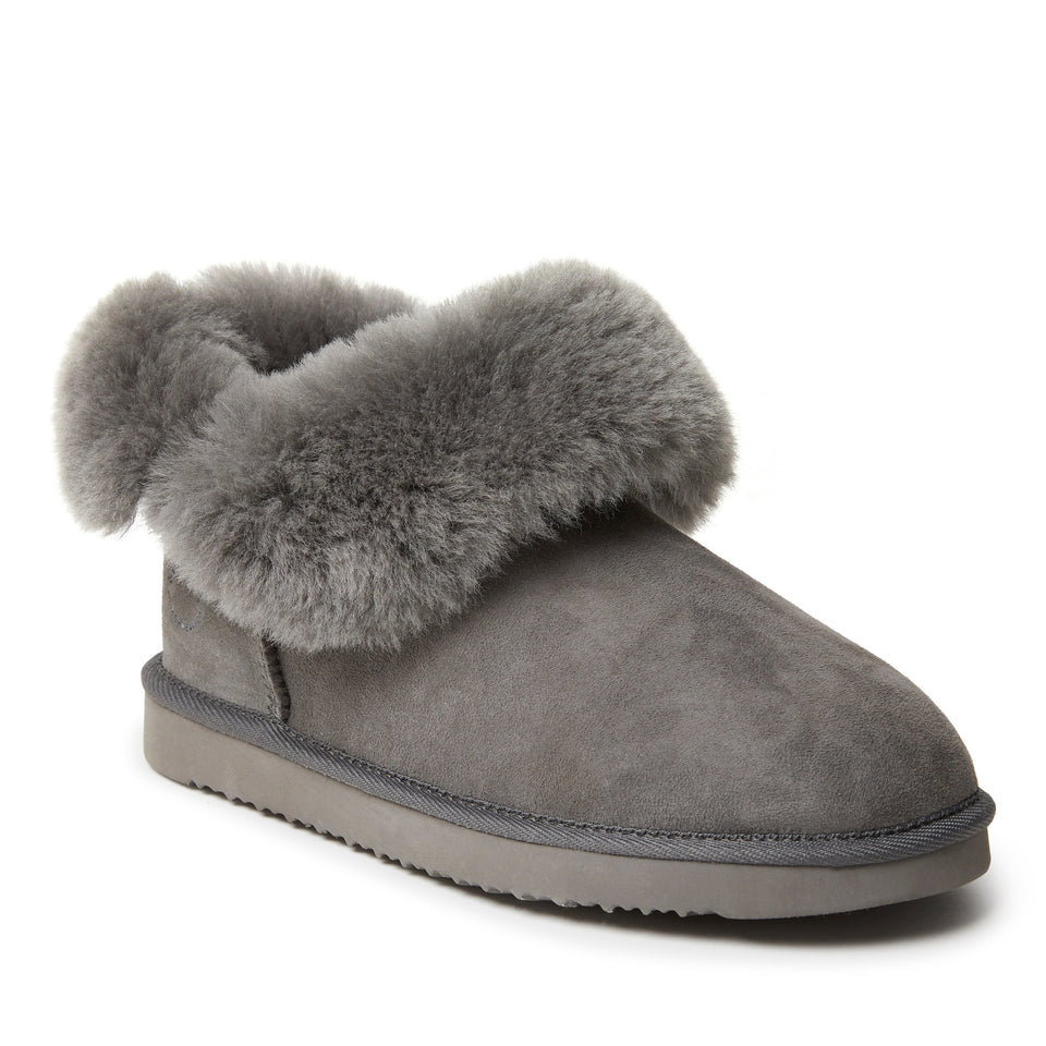 Fireside By Dearfoams Women's Perth Genuine Shearling Foldover Boot — US 8.5 — Size chestnut — Width Regular — Alternate View 7
