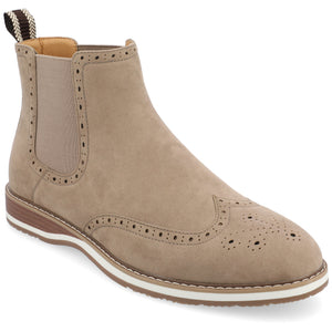 Vance Co. Thorpe Wingtip Chelsea Boot — US 9.5 — Size taupe — Width Regular — Front View