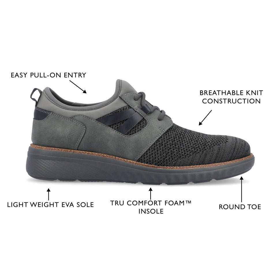 Vance Co. Claxton Knit Sneaker — US 8.5 — Size grey — Width Regular — Detail View