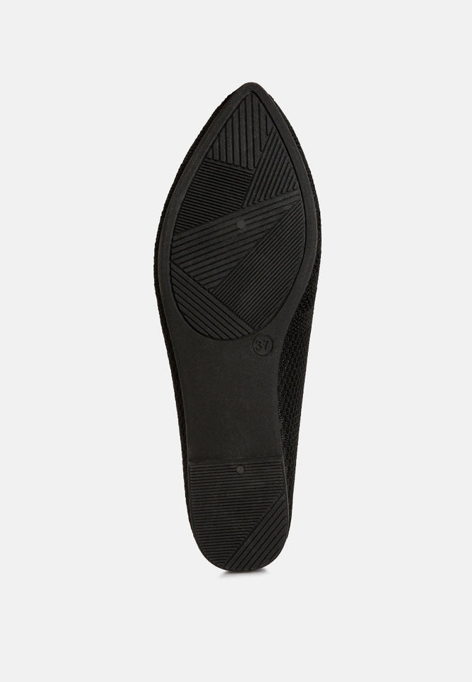akili knit textile solid flats — US 10 — Size black — Lifestyle View