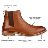Thomas & Vine Corbin Wide Width Plain Toe Chelsea Boot — US 12 — Size cognac — Width Wide — Detail View