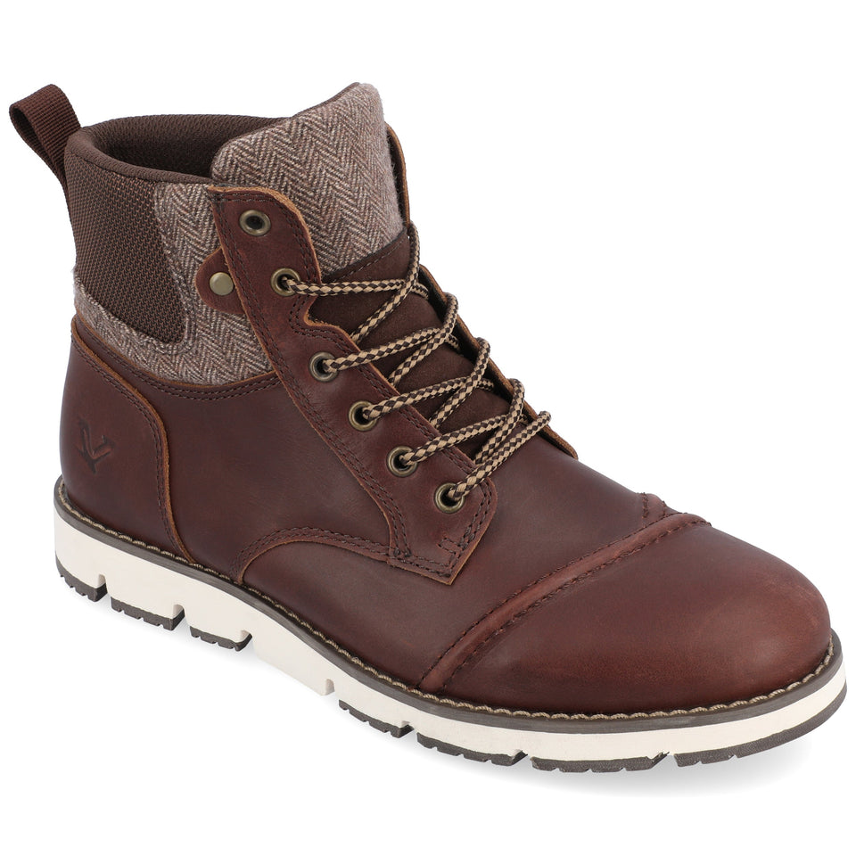Territory Raider Wide Width Cap Toe Ankle Boot — US 10.5 — Size brown — Width Wide — Front View