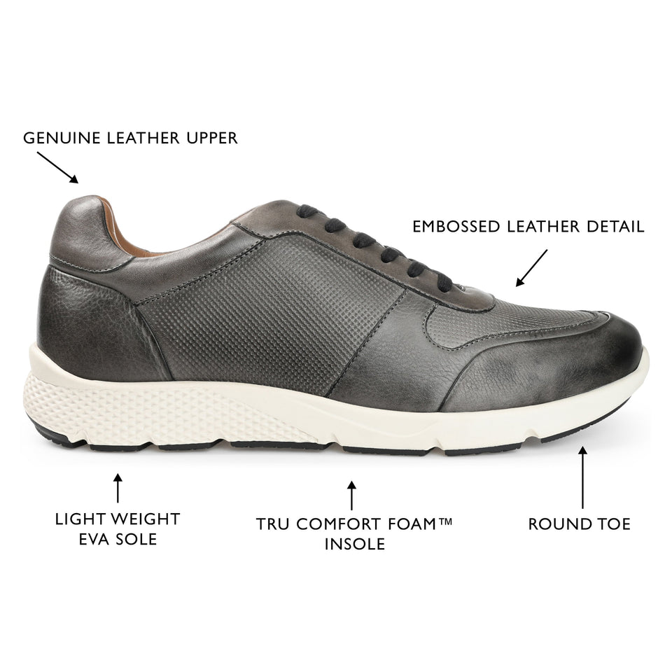 Thomas & Vine Mosley Luxe Sneaker — US 11.5 — Size grey — Width Regular — Top View