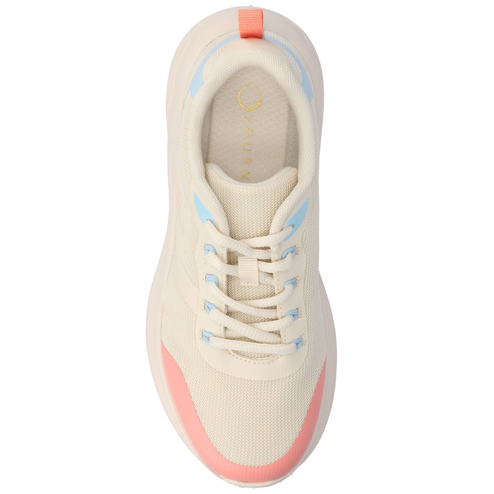 Journee Women's Marshel Casual Sneakers — US 8.5 — Size beige — Width Regular — Top View