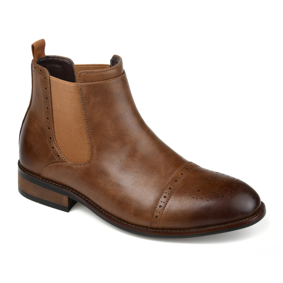 Vance Co. Garrett Cap Toe Chelsea Boot — US 9.5 — Size tan — Front View