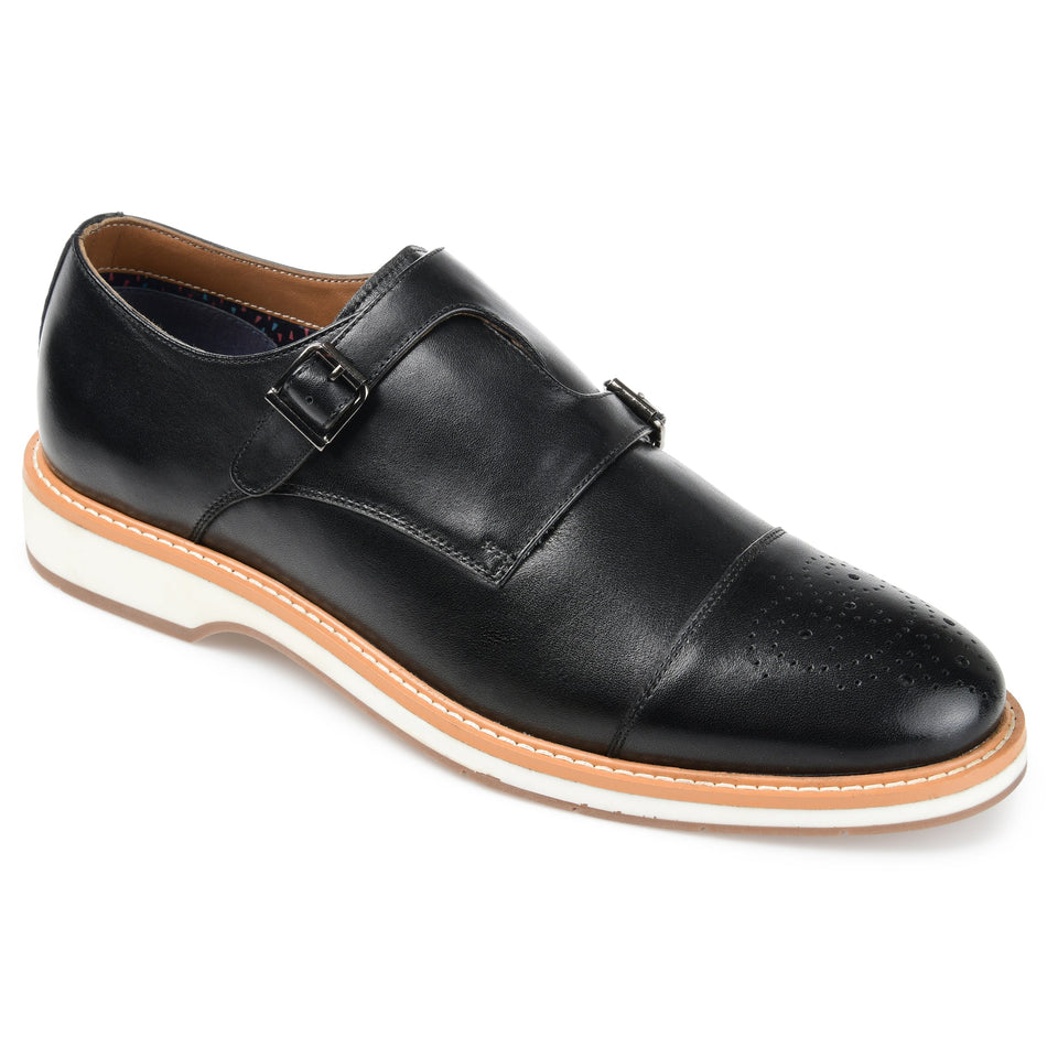 Thomas & Vine Ransom Cap Toe Monk Strap Dress Shoe — US 12 — Size black — Front View