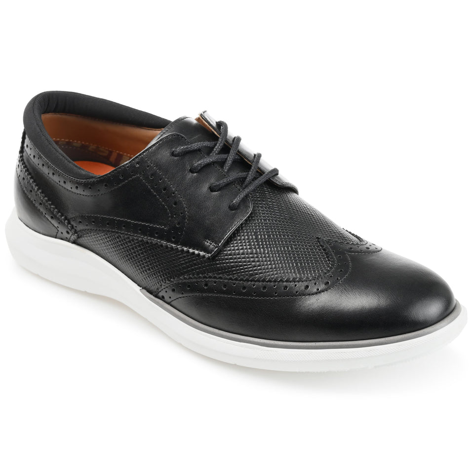 Thomas & Vine Savage Embossed Wingtip Derby — US 10 — Size charcoal — Width Regular — Lifestyle View