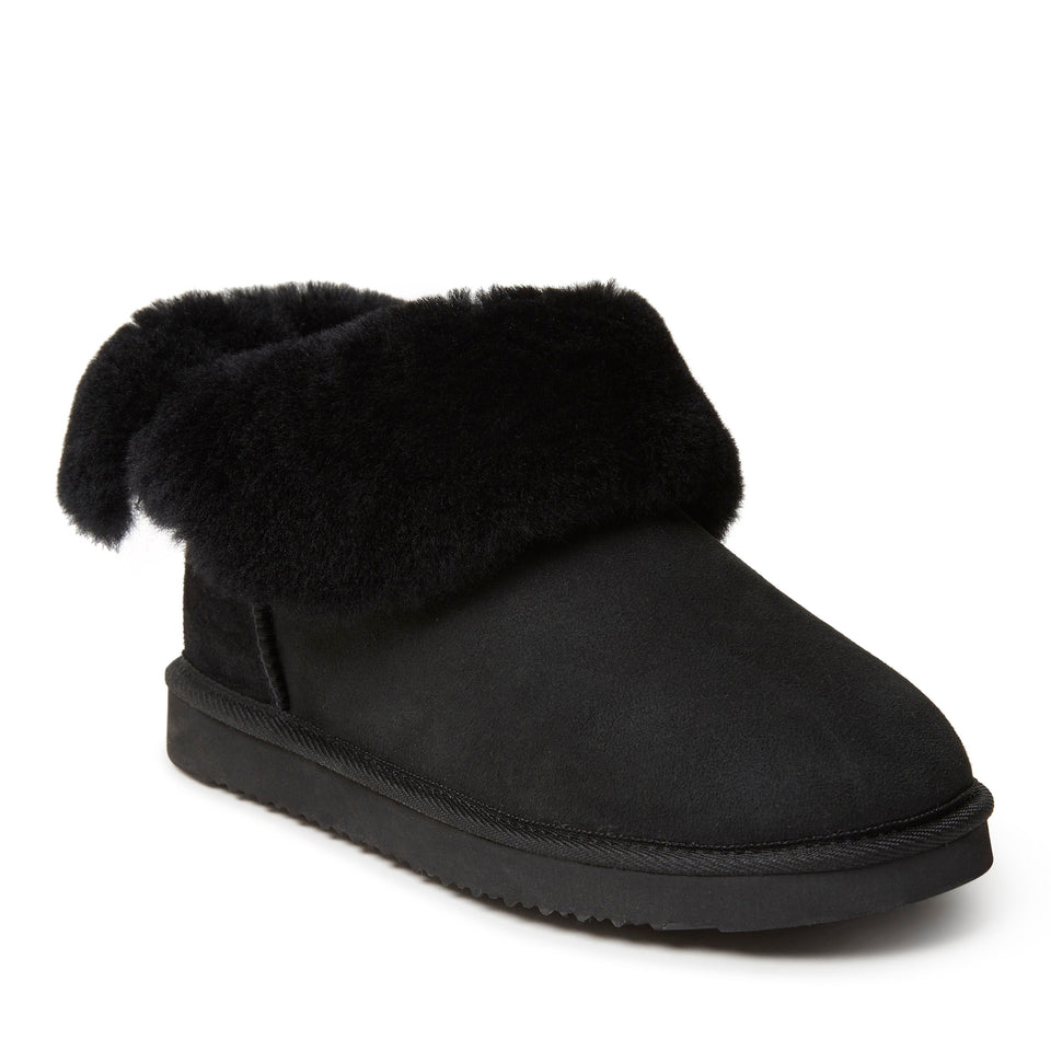 Fireside By Dearfoams Women's Perth Genuine Shearling Foldover Boot — US 8.5 — Size chestnut — Width Regular — Lifestyle View