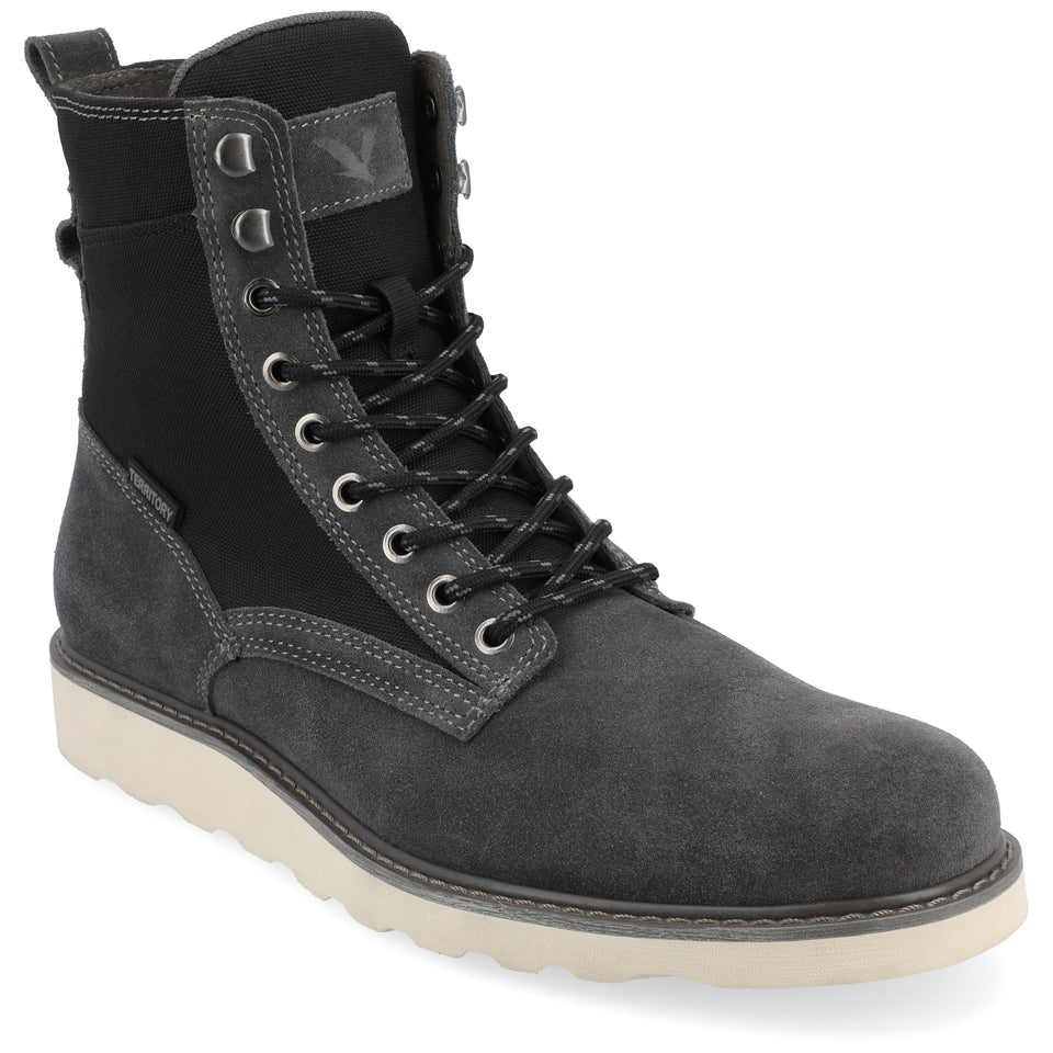 Territory Elevate Water Resistant Plain Toe Lace-up Boot — US 10.5 — Size grey — Width Regular — Front View