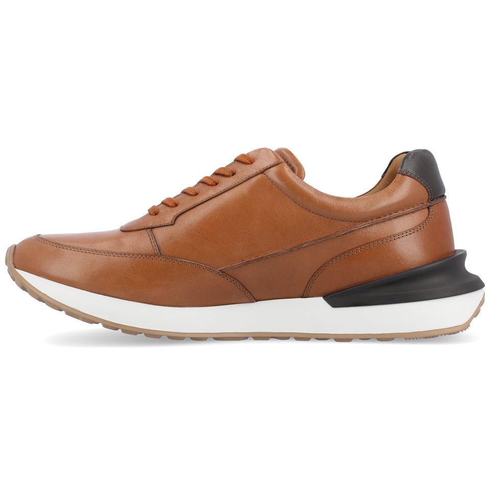 Thomas & Vine Lowe Casual Leather Sneaker — US 12 — Size cognac — Width Regular — Side View