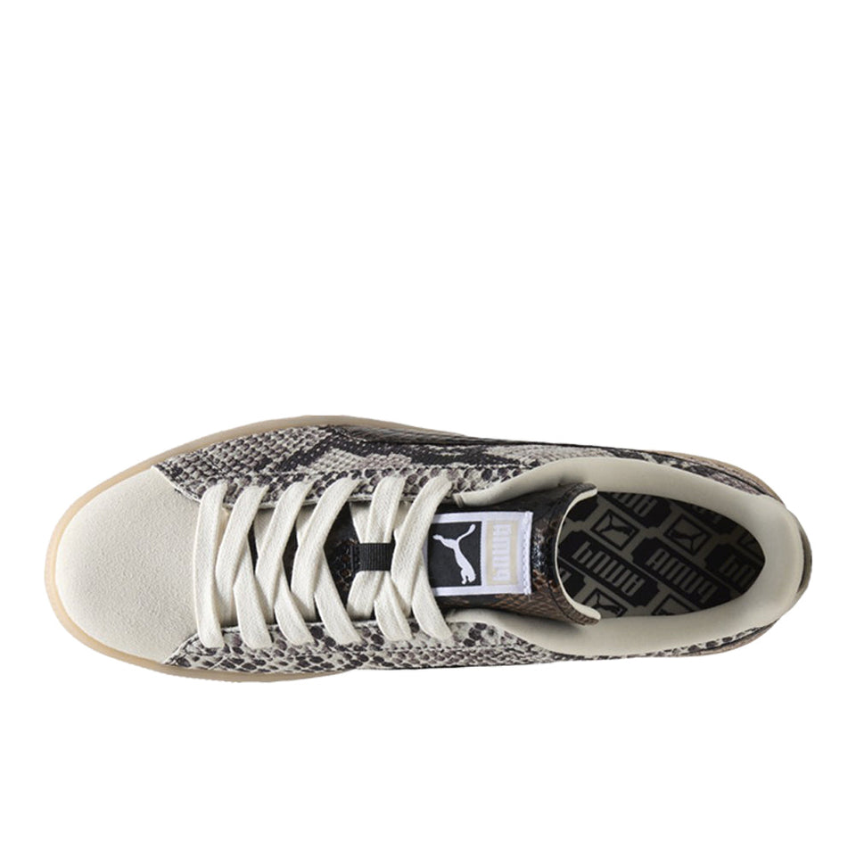 Suede Snake Print Sneakers