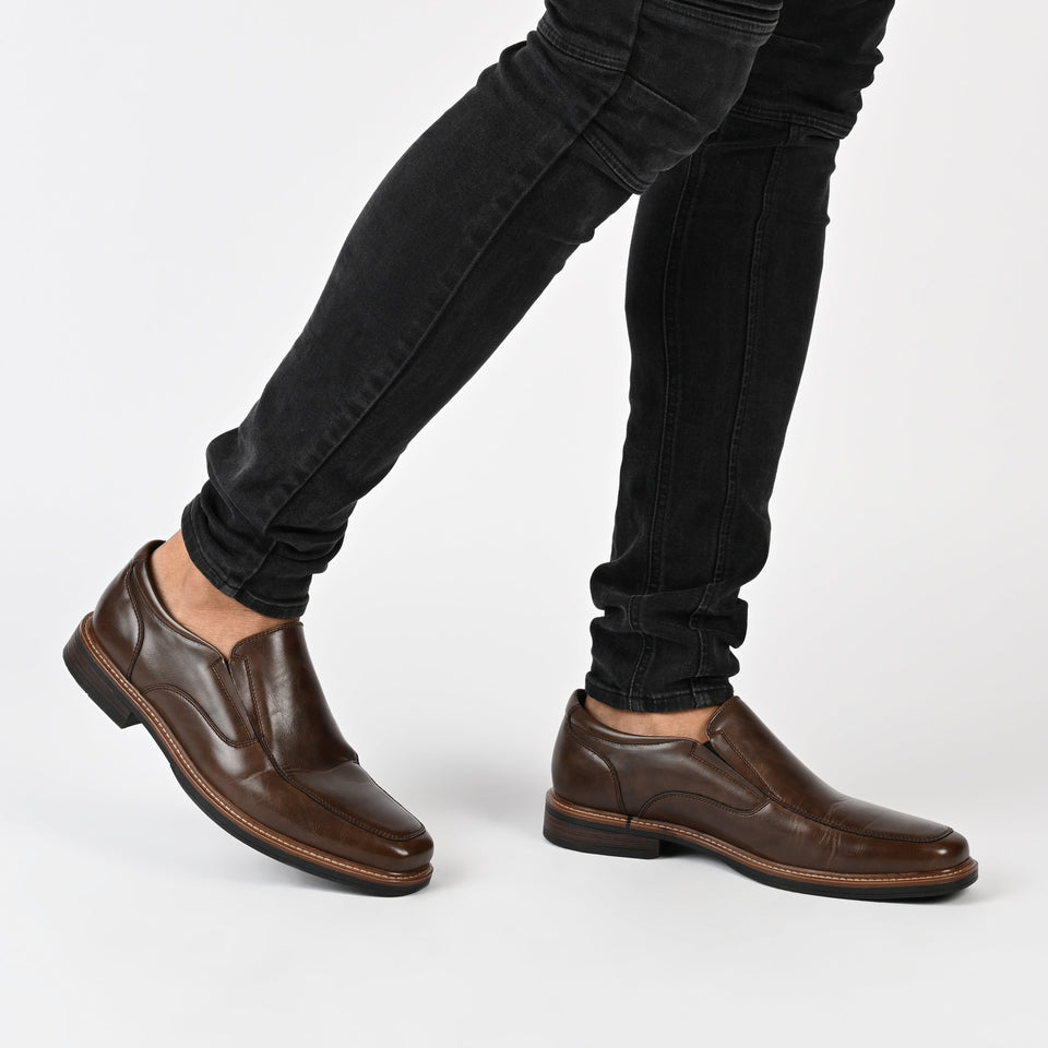 Vance Co. Fowler Slip-on Casual Loafer — US 10 — Size brown — Width Regular — Lifestyle View