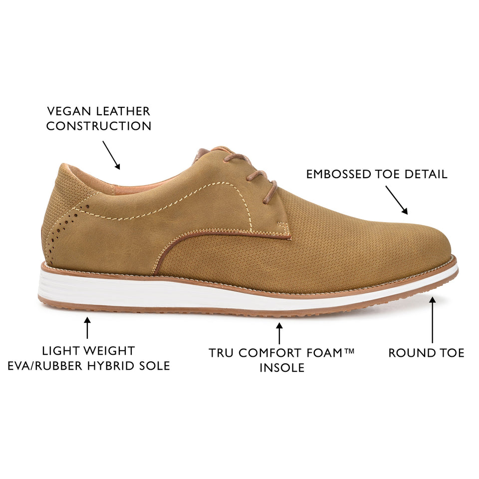 Vance Co. Blaine Embossed Casual Dress Shoe — US 10.5 — Size tan — Width Regular — Top View