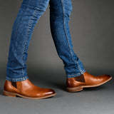 Thomas & Vine Corbin Wide Width Plain Toe Chelsea Boot — US 12 — Size cognac — Width Wide — Lifestyle View
