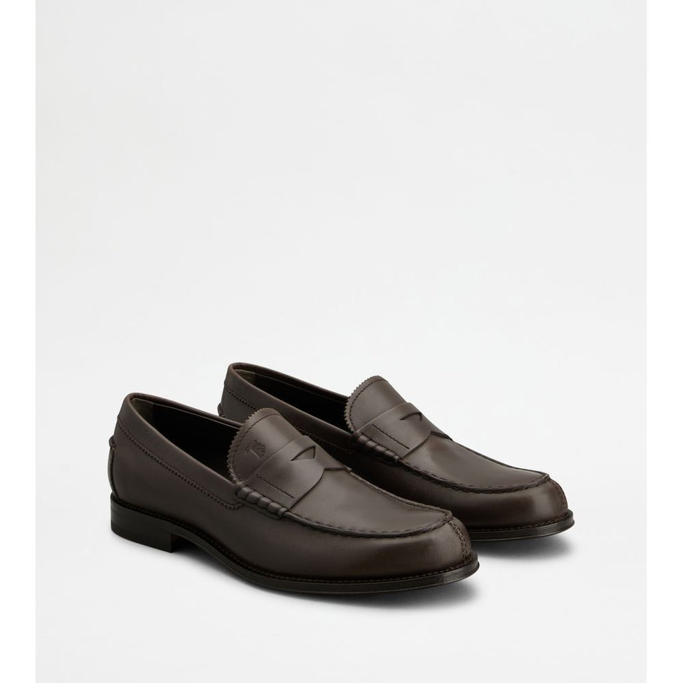 Loafers in Leather — UK 7 — Size brown — Side View