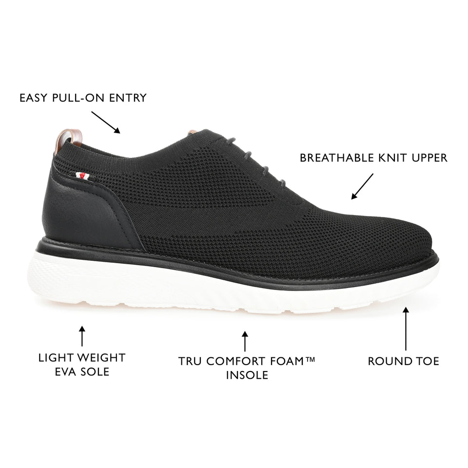 Vance Co. Lamont Knit Casual Dress Shoe — US 8 — Size black — Width Regular — Top View