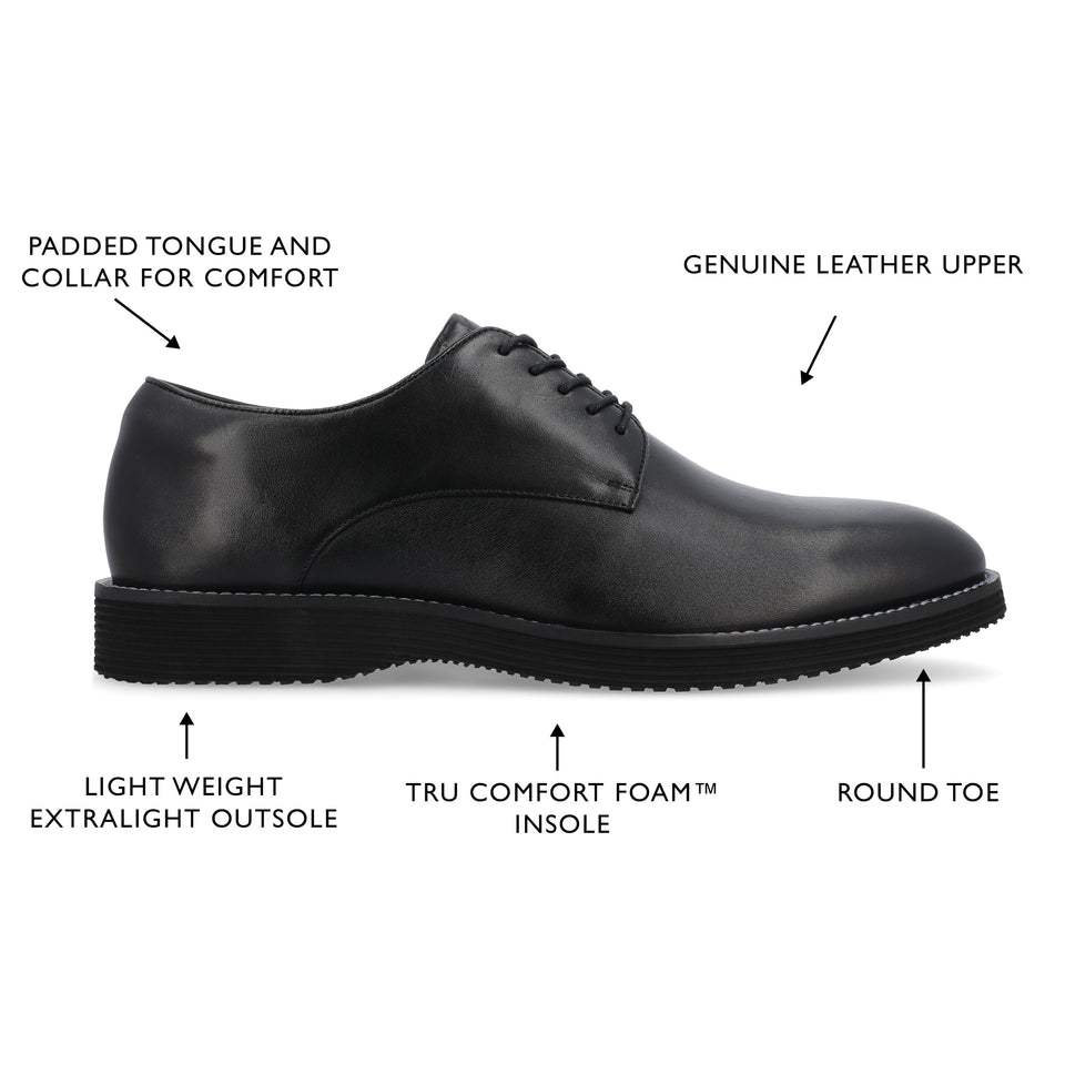 Thomas & Vine Latimer Plain Toe Derby — US 8 — Size black — Width Regular — Detail View