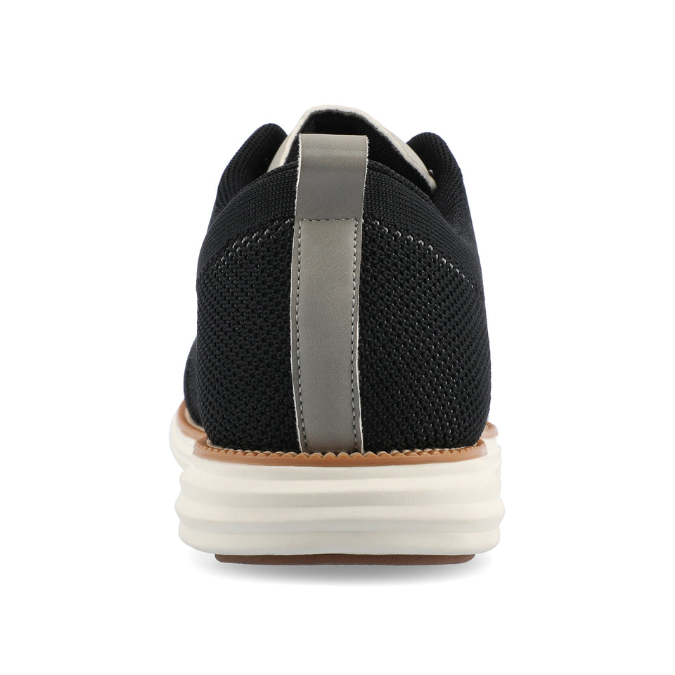 Vance Co. Men's Ezra Wide Width Knit Dress Shoe — US 10.5 — Size black — Width Wide — Back View