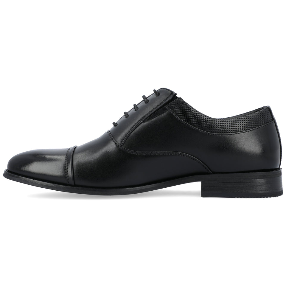 Vance Co. Bradley Wide Width Oxford Dress Shoe — US 10.5 — Size black — Width Wide — Side View