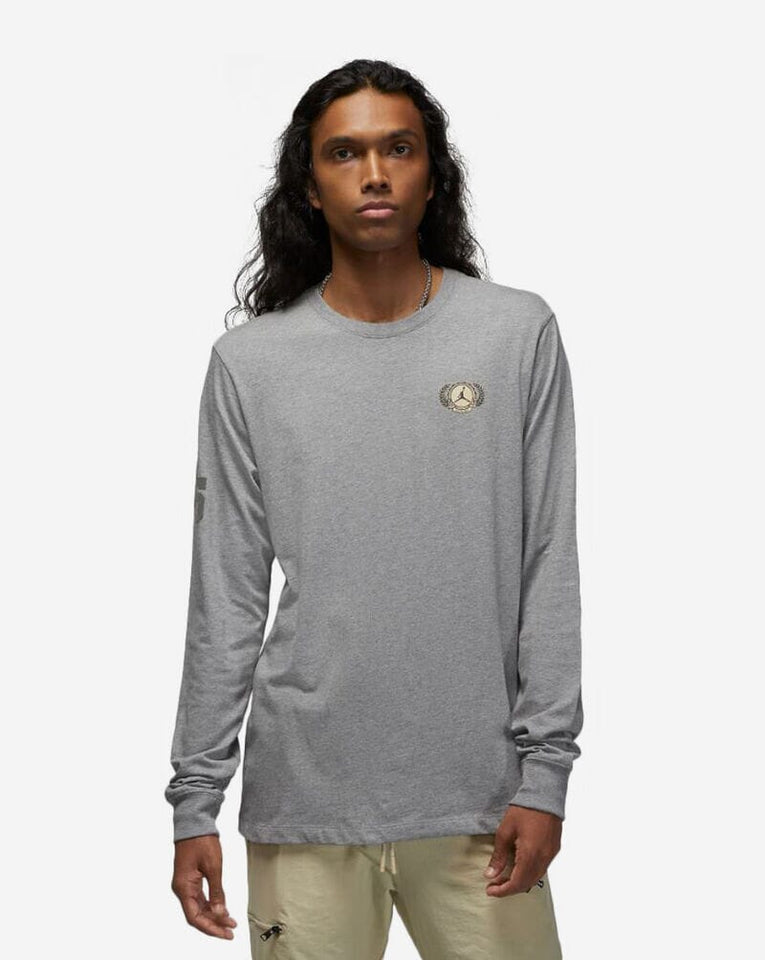 Nike MJ Long Sleeve Crew Grey  DV1465-091 Men's — XXXLarge — Size grey — Front View