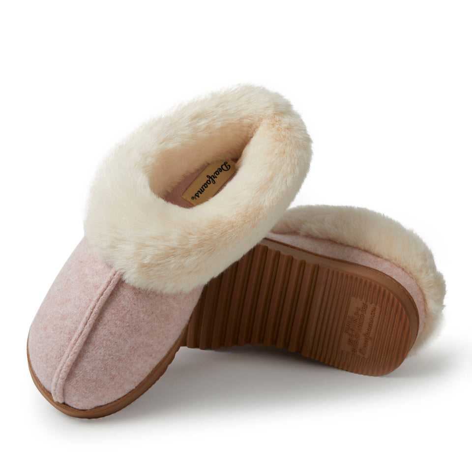 Women's Chloe Soft Knit Clog Slippers — Medium — Size pale mauve — Width Regular — Side View