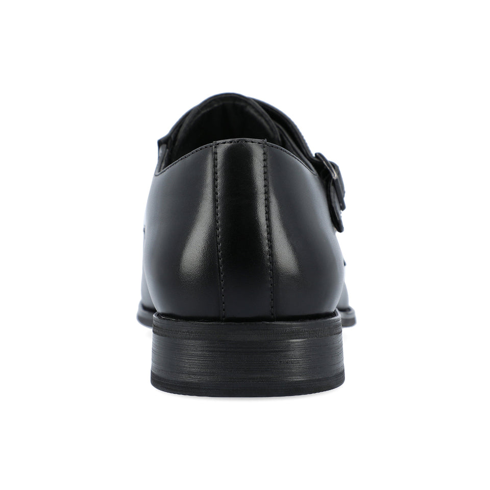 Vance Co. Atticus Wide Width Double Monk Strap Dress Shoe — US 9.5 — Size black — Width Wide — Back View