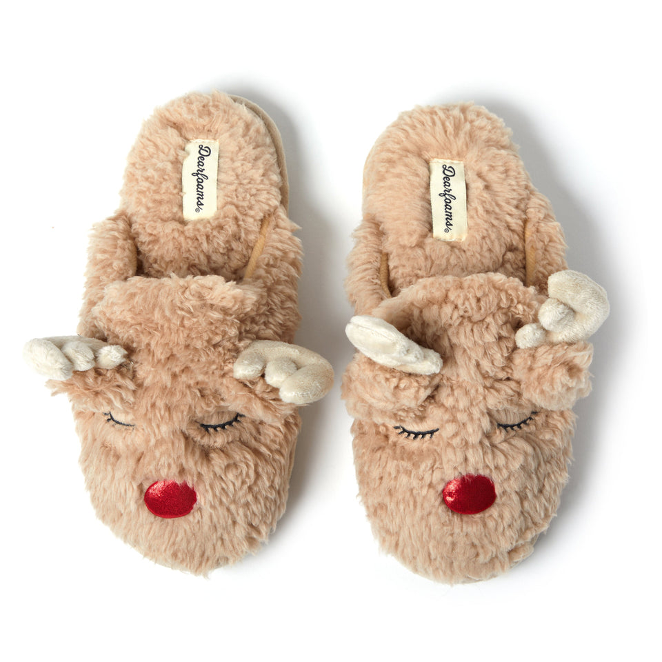 Dearfoams Womens Shay Scuff with Applique — XLarge — Size latte — Width Regular — Front View