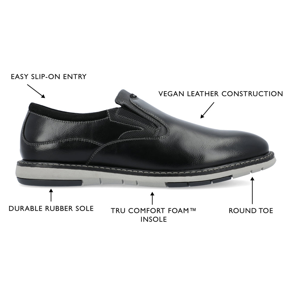 Vance Co. Willis Slip-on Hybrid Loafer — US 10 — Size black — Width Regular — Detail View