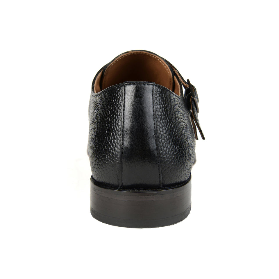Thomas & Vine Calvin Wide Width Double Monk Strap Dress Shoe — US 9 — Size black — Width Wide — Back View