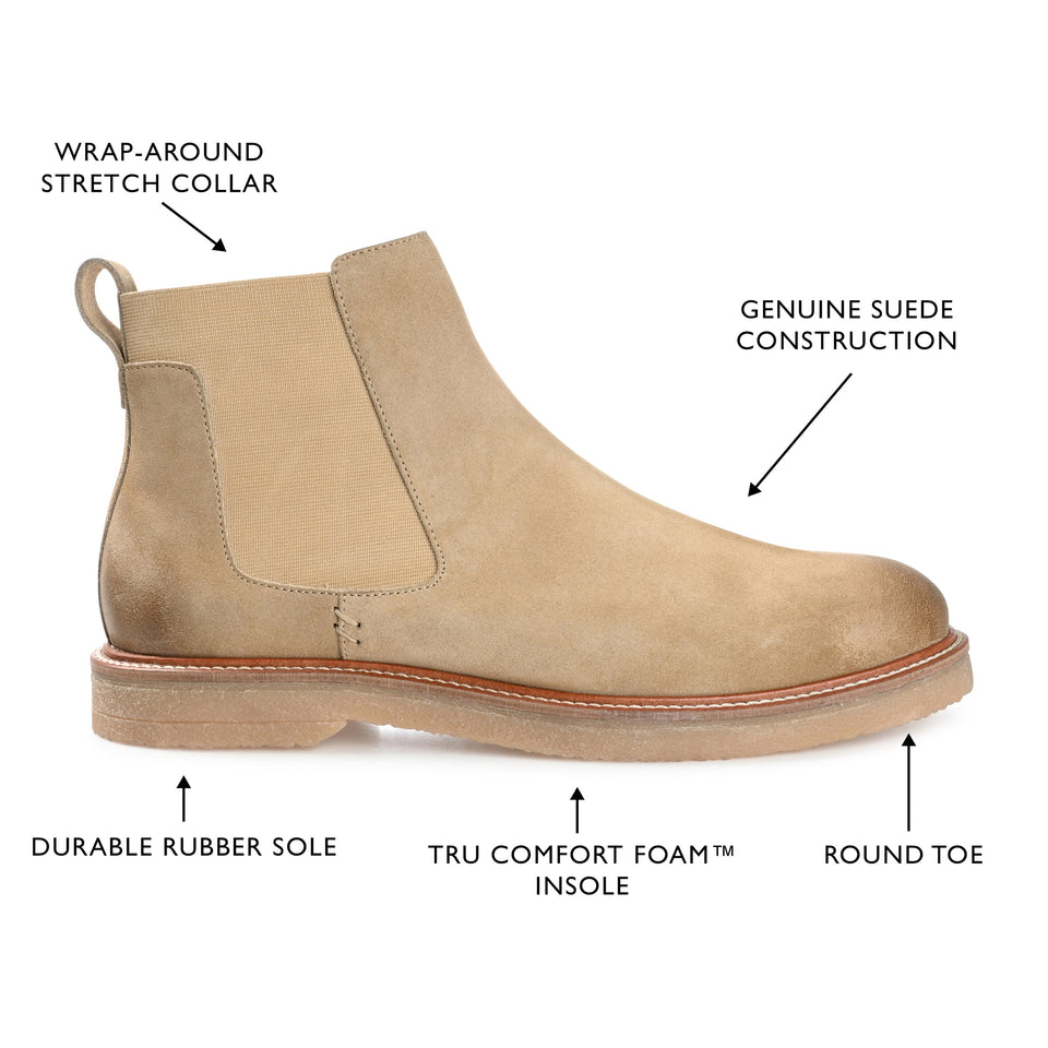 Thomas & Vine Cedric Plain Toe Chelsea Boot — US 9 — Size tan — Width Regular — Detail View