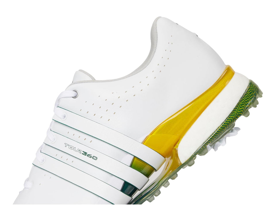Men's adidas Golf Tour360 24 Golf Shoes Footwear White/Collegiate Green/Yellow