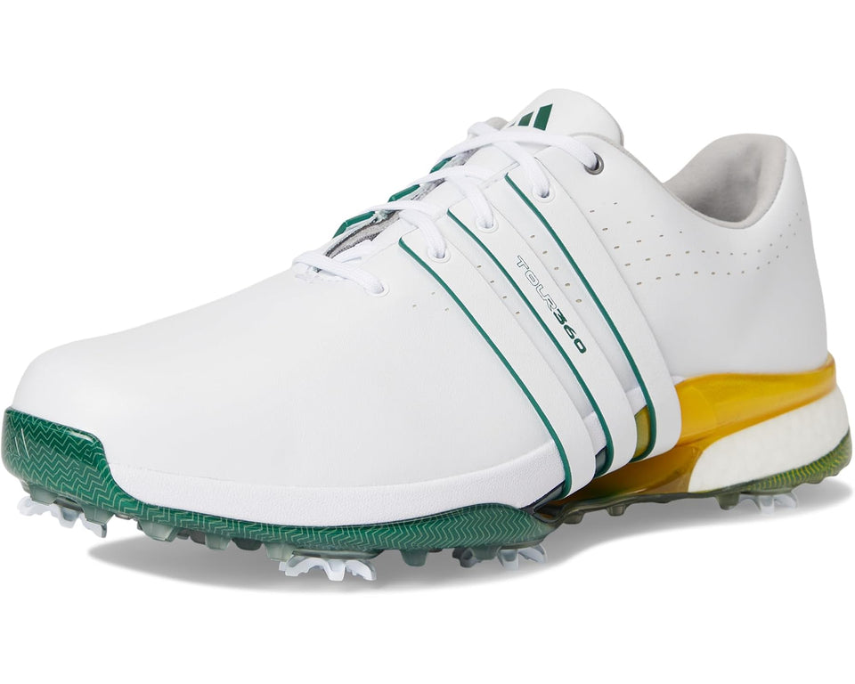Men's adidas Golf Tour360 24 Golf Shoes Footwear White/Collegiate Green/Yellow
