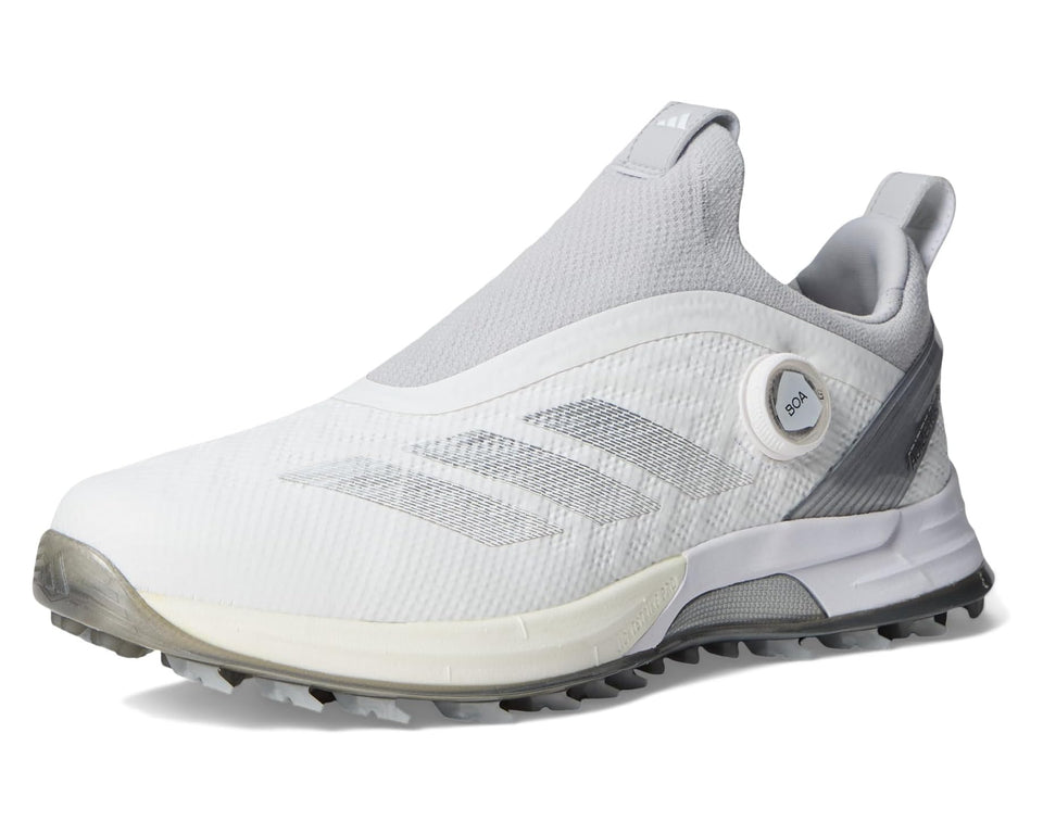 Men's adidas Golf Adizero ZG BOA Spikeless Golf Shoes Footwear White/Silver Metallic/Light Solid Grey