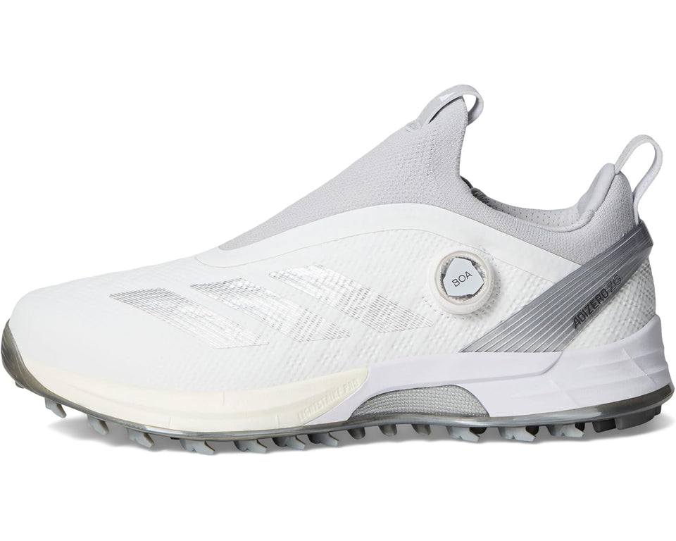 Men's adidas Golf Adizero ZG BOA Spikeless Golf Shoes Footwear White/Silver Metallic/Light Solid Grey