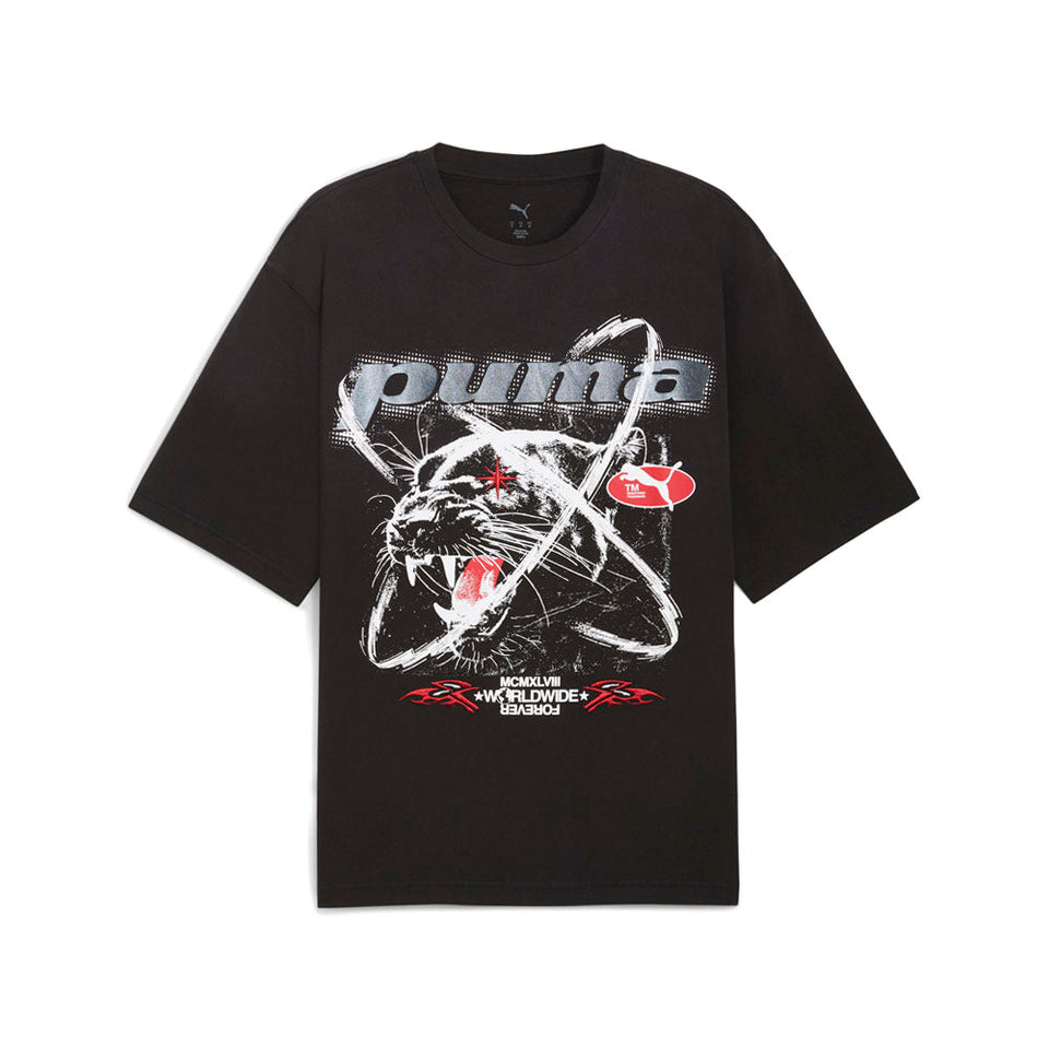 Pumatech-X Washed Boxy Graphic Crew Neck Short Sleeve T-Shirt